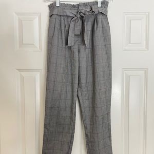 tapered plaid dress pants